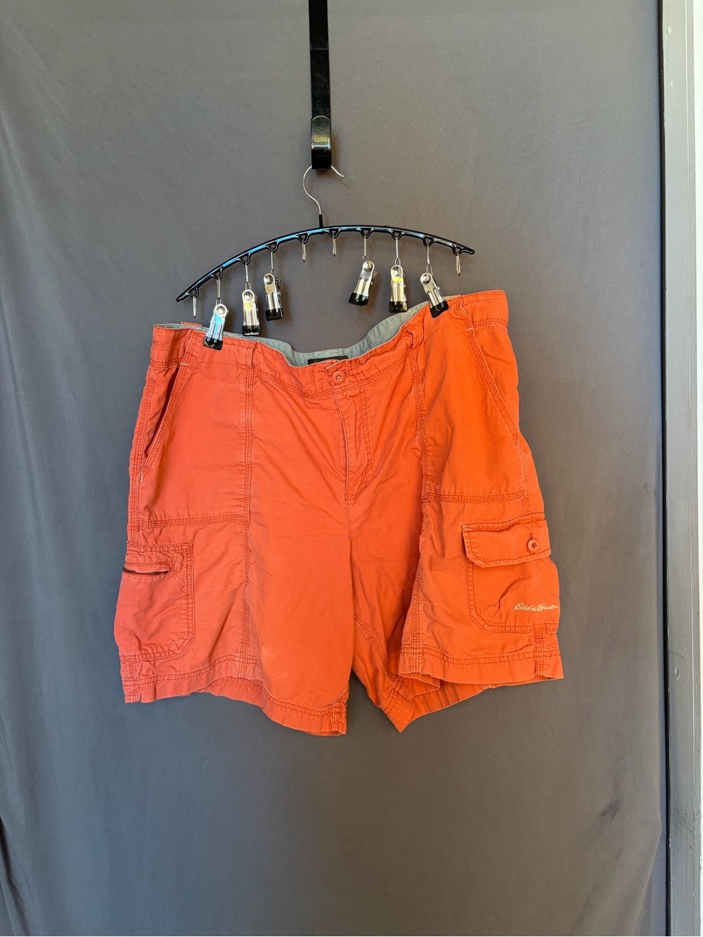 Eddie Bauer Orange Cargo Shorts with Utility Pockets Sz 18